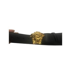 Versace Medusa‎ black leather belt mens